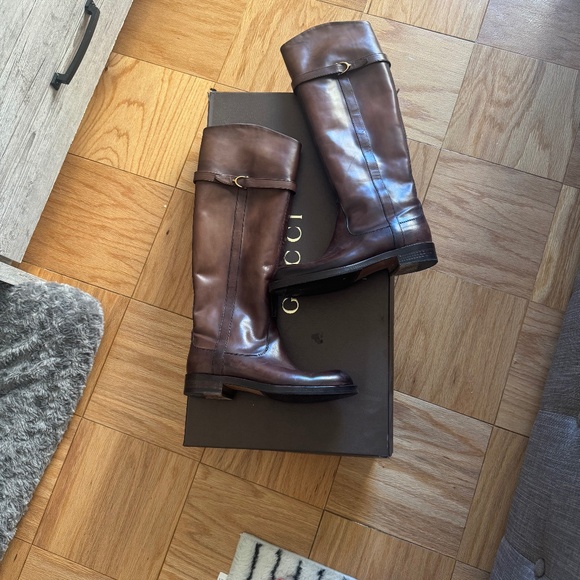 Gucci brown riding boot size 38 - Picture 1 of 11